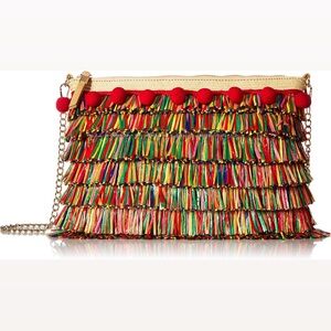 Betsey Johnson TikiTime Colorful Fringe Raffia Clutch
Crossbody